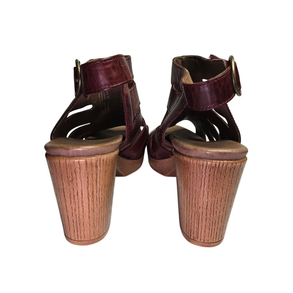 New Dansko Women Demetra Ruby Leather Cutout Chunky Platform Heel Sandals 8.5 - Picture 7 of 11